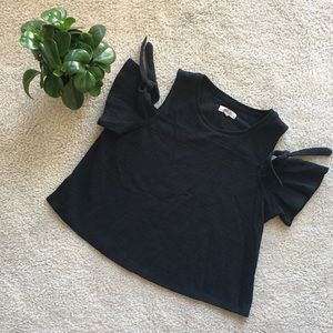 Madewell Skylark Cold Shoulder Top in Black